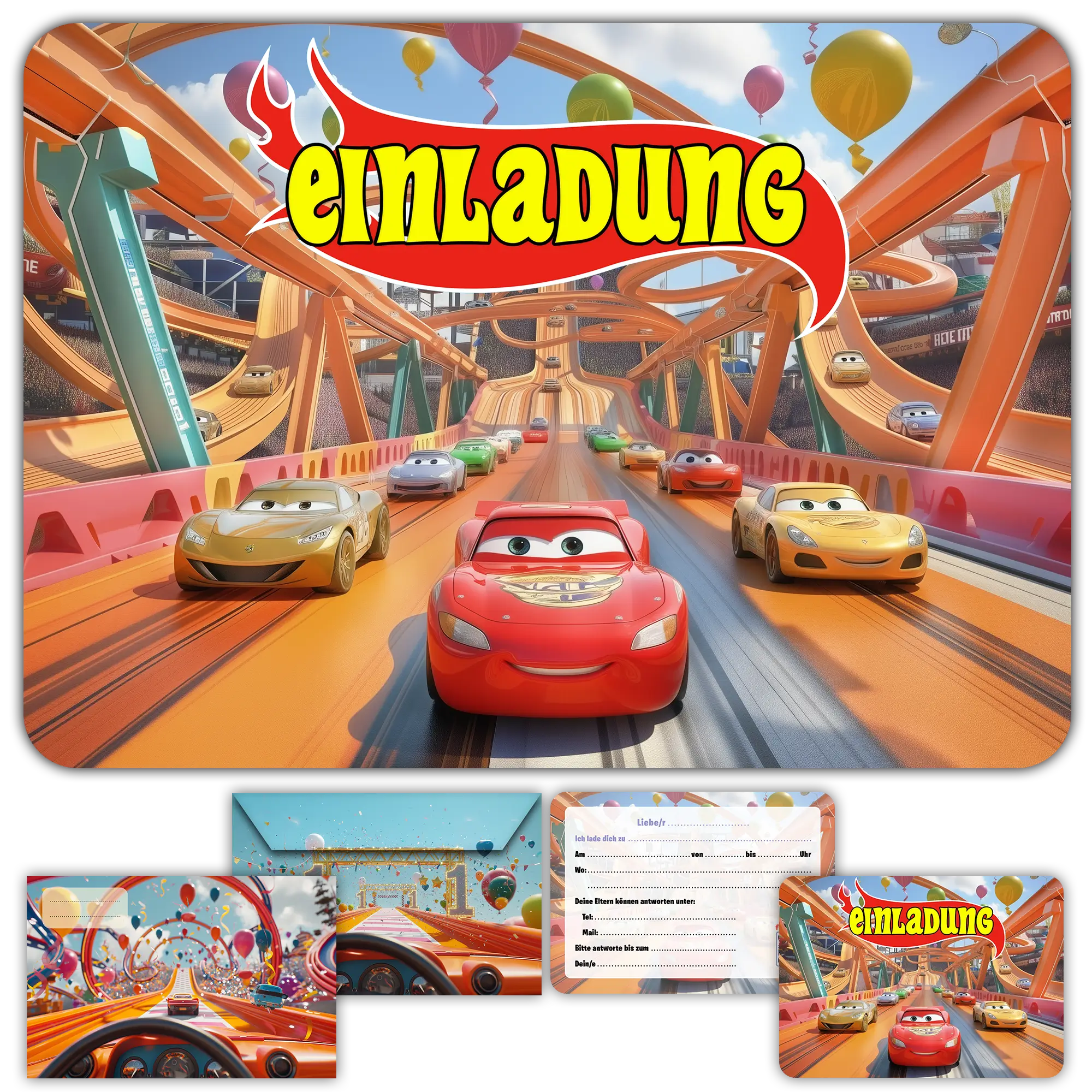 Geburtstagseinladung Cars Kinder
