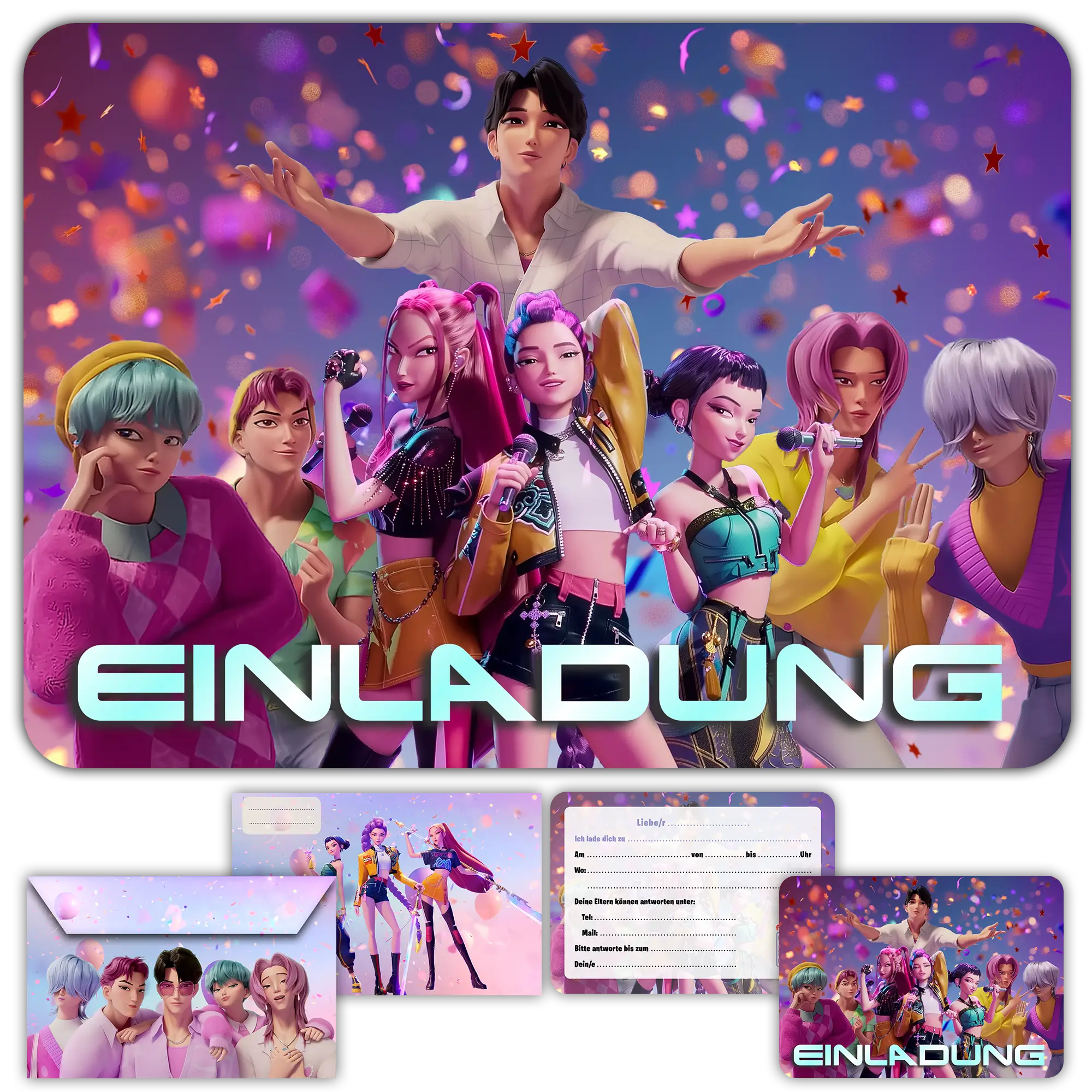 Geburtstagseinladung Demon Hunters V2 Kinder