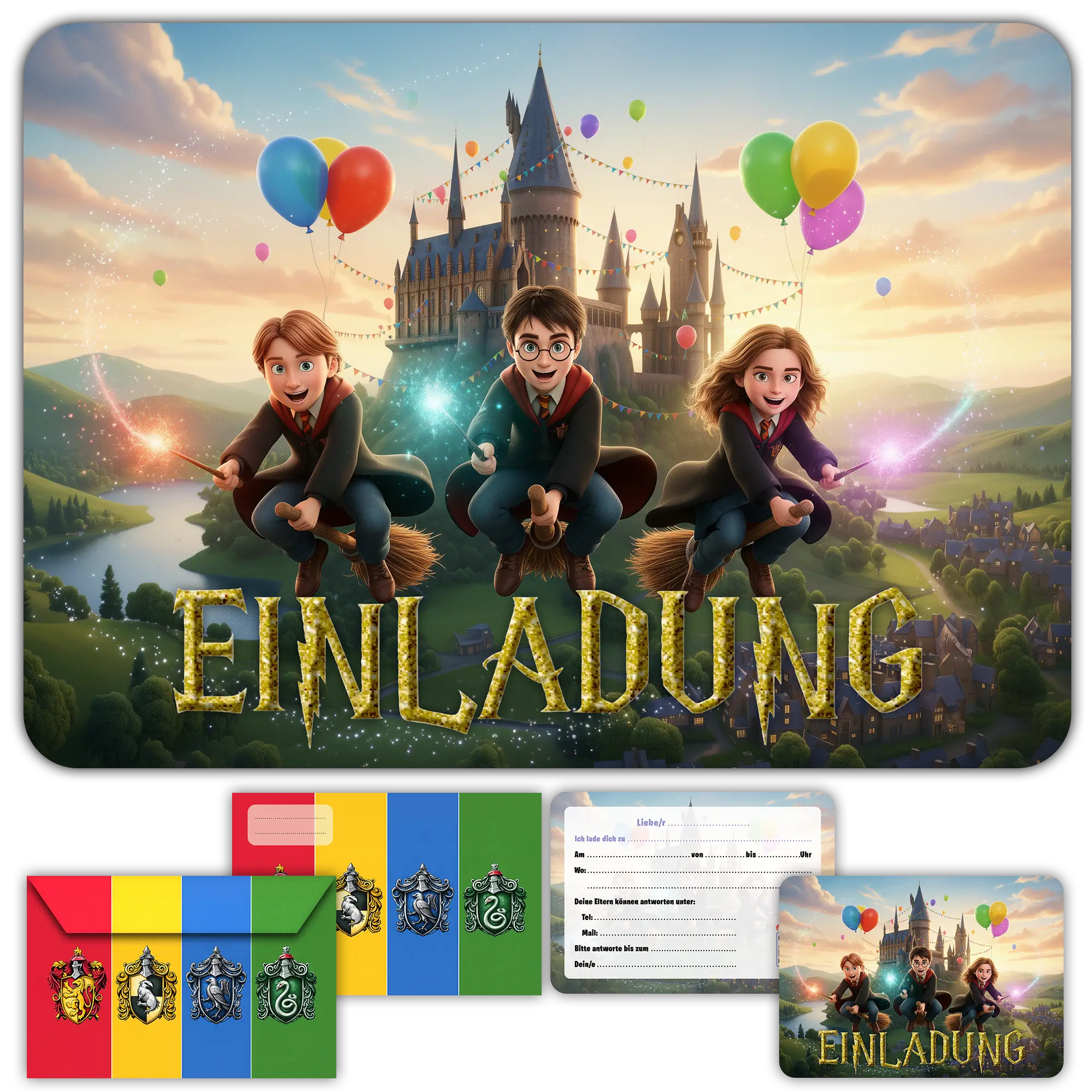 Geburtstagseinladung Harry Magie Kinder