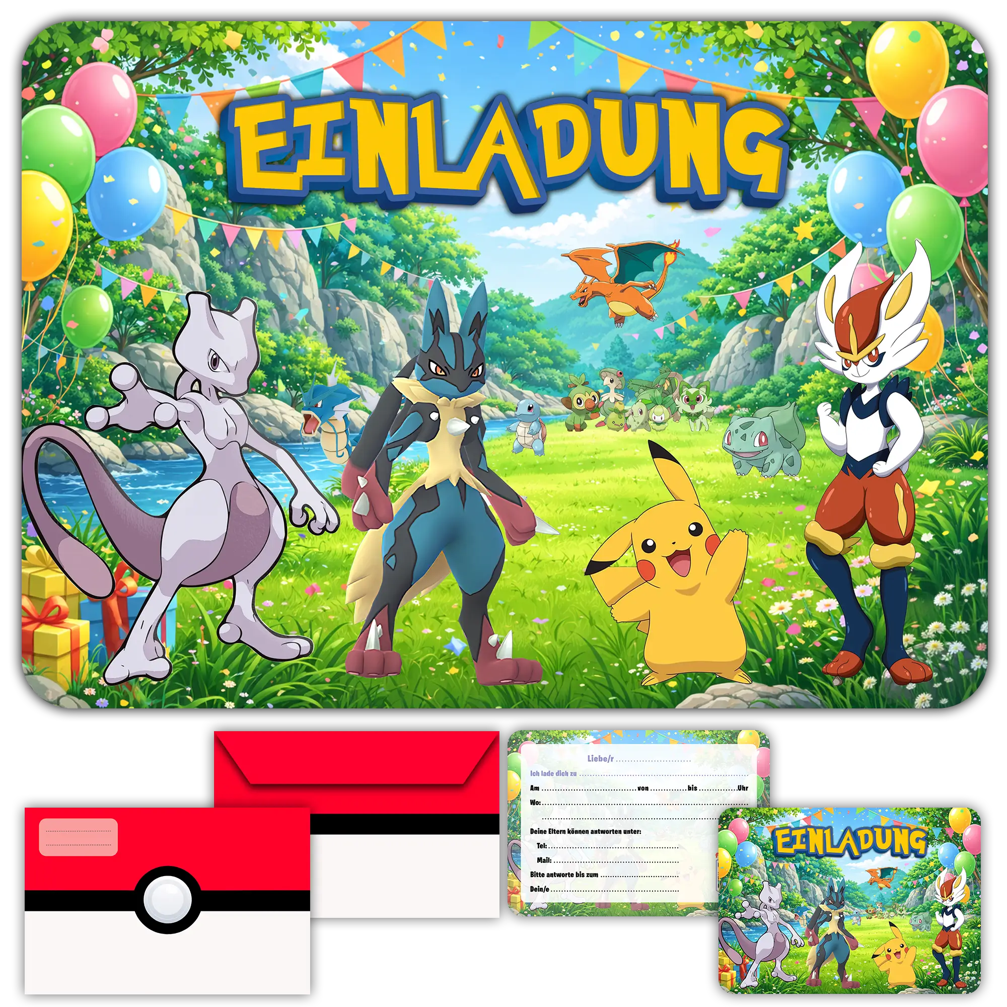 Carte invitation anniversaire garcon minecraft enfants