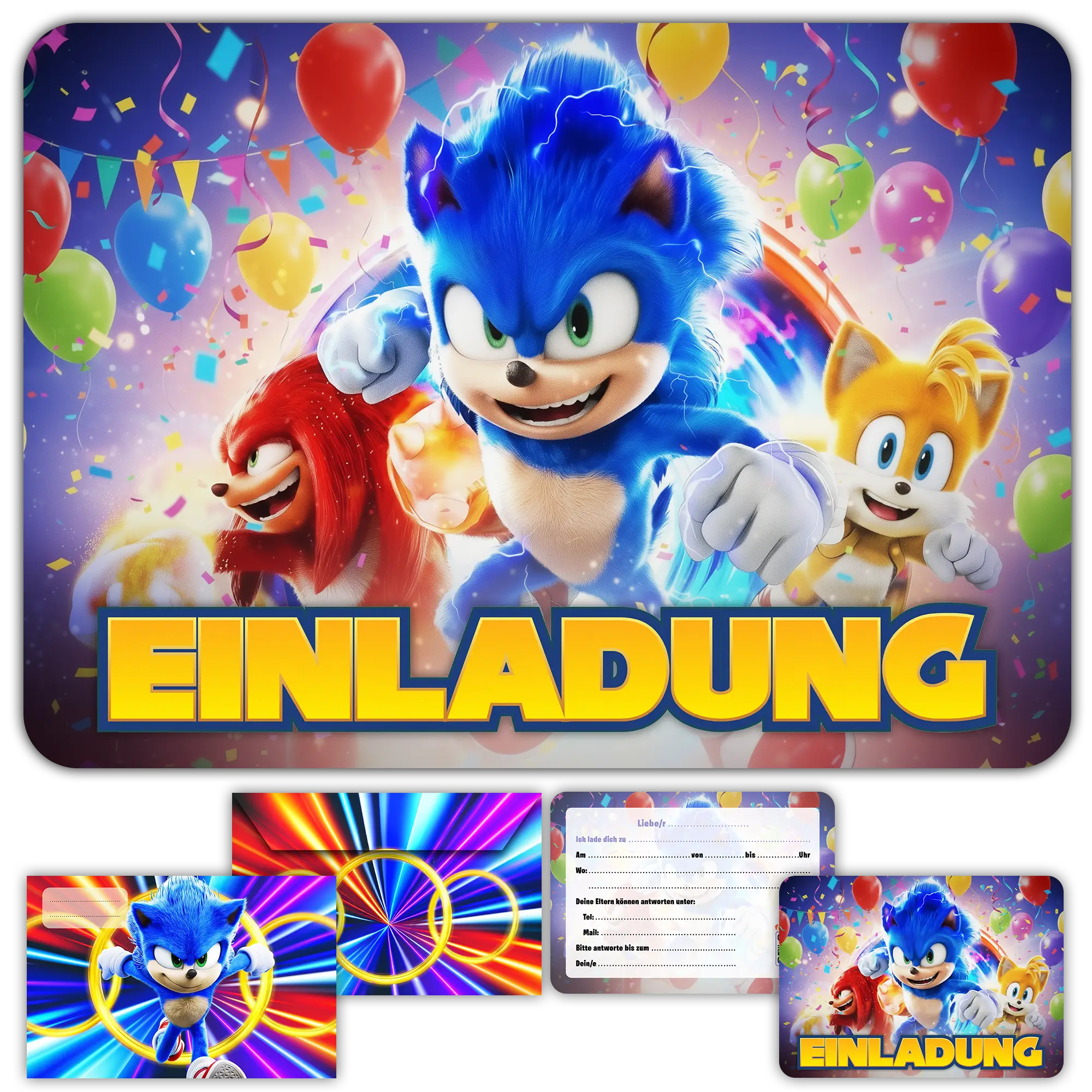 Geburtstagseinladung Sonic Kinder