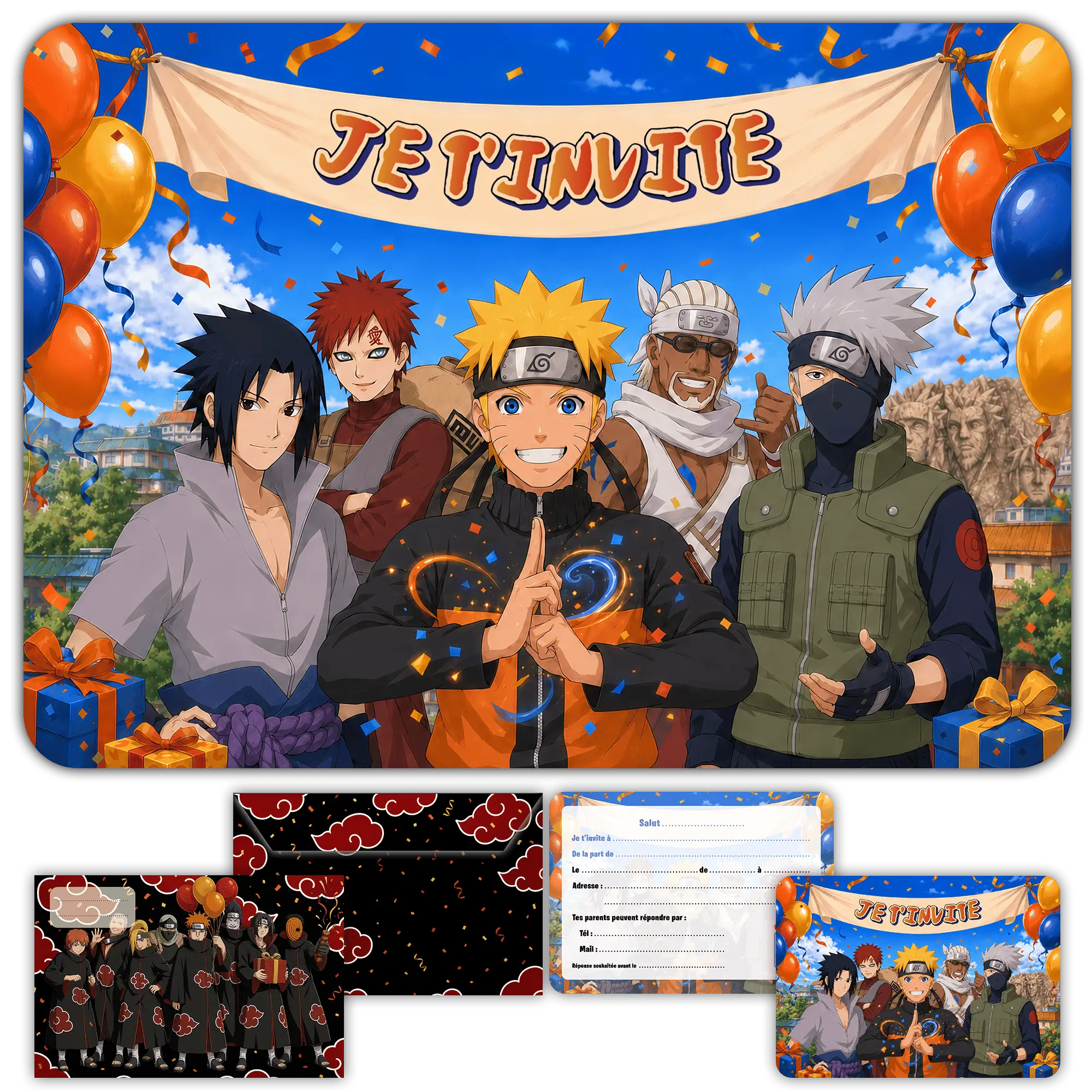 Carte invitation anniversaire one piece enfants