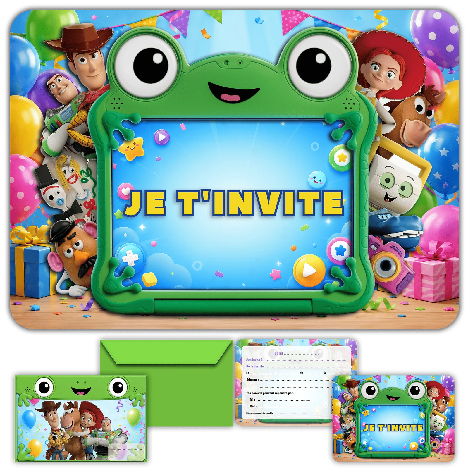 Carte invitation anniversaire demon hunters v2 fille kpop enfants